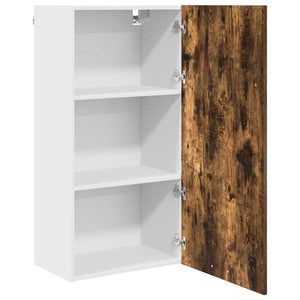 vidaXL Wall Cabinet Smoked Oak and White 50 x 31 x 100 cm