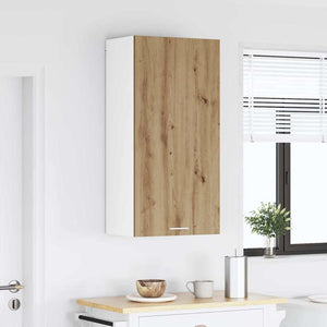 vidaXL Wall Cabinet with Door Artisan Oak and White 50 x 31 x 100 cm