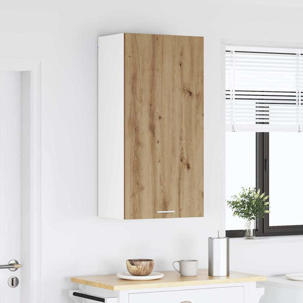 vidaXL Wall Cabinet with Door Artisan Oak and White 50 x 31 x 100 cm