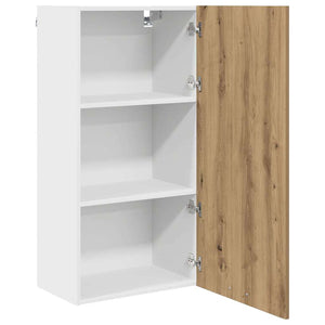 vidaXL Wall Cabinet with Door Artisan Oak and White 50 x 31 x 100 cm