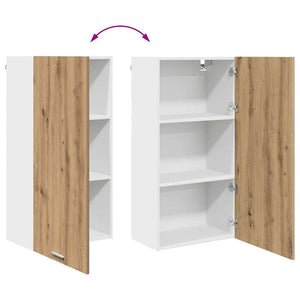 vidaXL Wall Cabinet with Door Artisan Oak and White 50 x 31 x 100 cm