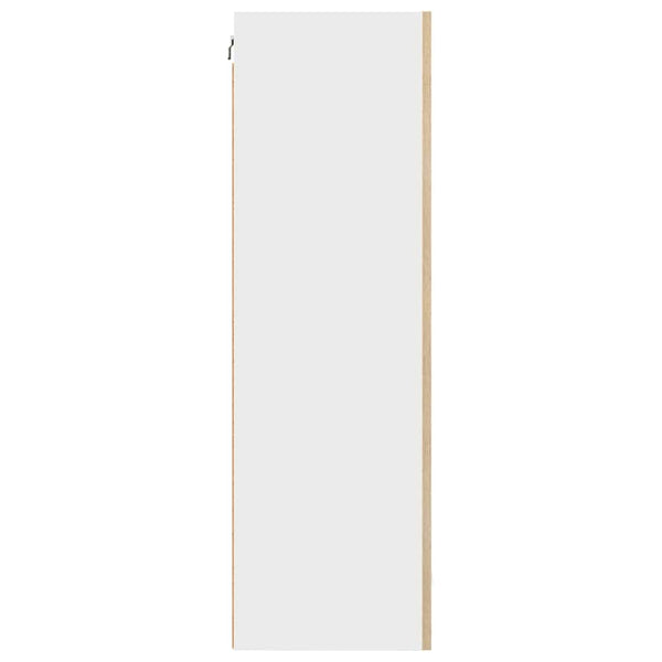 vidaXL Wall Cabinet with Door Artisan Oak and White 50 x 31 x 100 cm