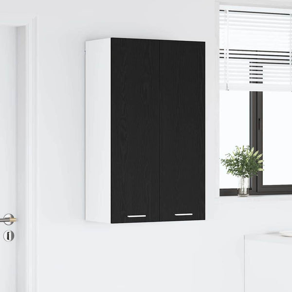 vidaXL Wall Cabinet with Storage Black Oak Look 60 x 31 x 100 cm