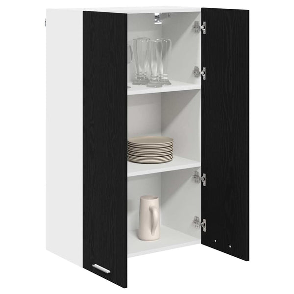 vidaXL Wall Cabinet with Storage Black Oak Look 60 x 31 x 100 cm