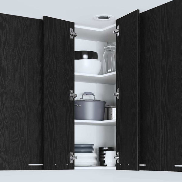 Hängeschrank Schwarz Eiche/Weiss 57x100 cm