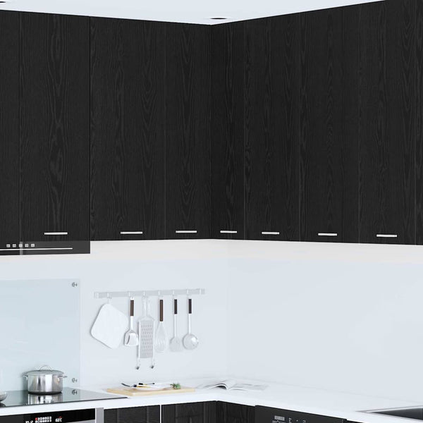 Hängeschrank Schwarz Eiche/Weiss 57x100 cm