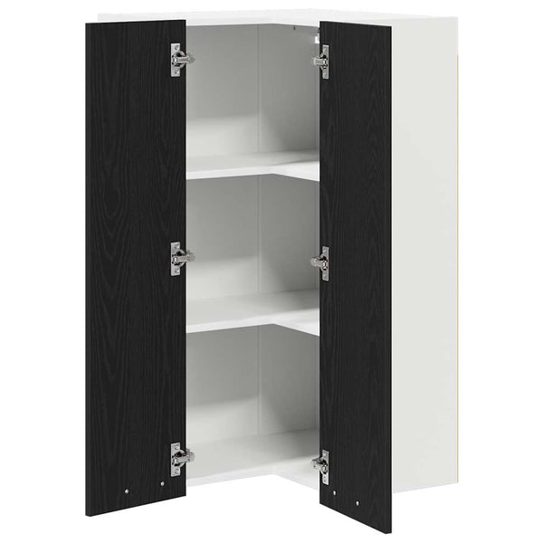 Hängeschrank Schwarz Eiche/Weiss 57x100 cm