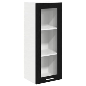 vidaXL Wall Cabinet with Storage Black Oak-Look 40 x 31 x 100 cm