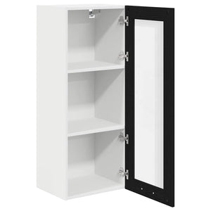vidaXL Wall Cabinet with Storage Black Oak-Look 40 x 31 x 100 cm