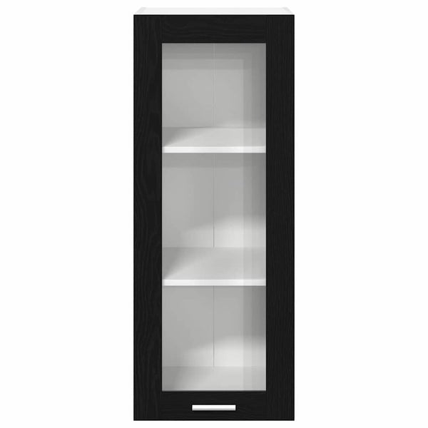 vidaXL Wall Cabinet with Storage Black Oak-Look 40 x 31 x 100 cm