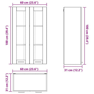 vidaXL Wall Cabinet Smoked Oak 60 x 31 x 100 cm Engineered Wood