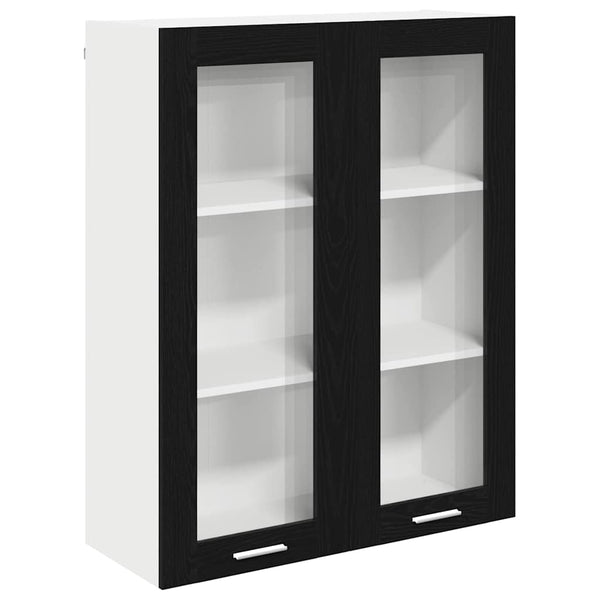 vidaXL Wall Cabinet with Storage Black Oak Look 80 x 31 x 100 cm