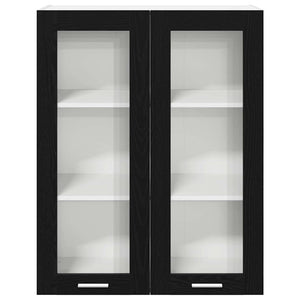 vidaXL Wall Cabinet with Storage Black Oak Look 80 x 31 x 100 cm