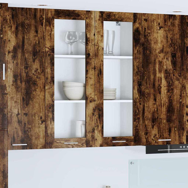 vidaXL Wall Cabinet Smoked Oak 80 x 31 x 100 cm Engineered Wood