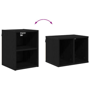 Hängeschrank Schwarz Eichen-Optik 30x29,5x40 cm