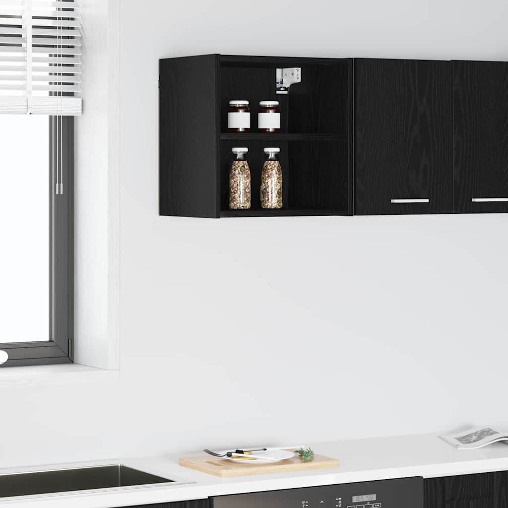 Hängeschrank Schwarz Eichenoptik 40cm