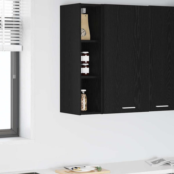Hängeschrank Schwarz Eichen-Optik 80 cm