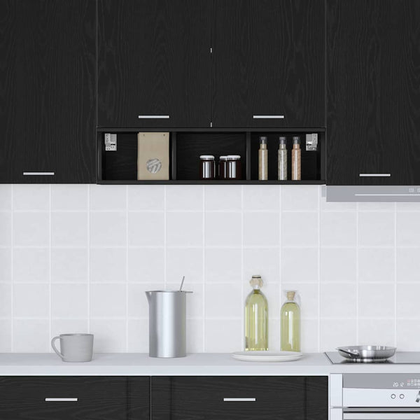 Hängeschrank Schwarz Eichen-Optik 80 cm