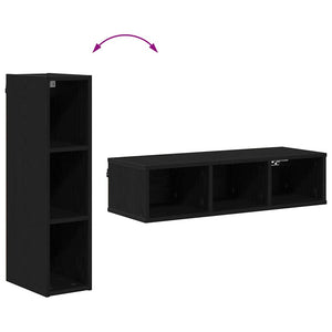 Hängeschrank Schwarz Eichen-Optik 80 cm