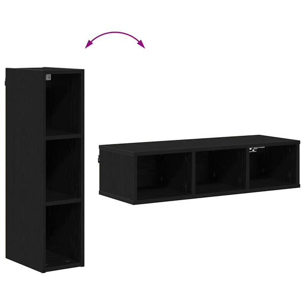 Hängeschrank Schwarz Eichen-Optik 80 cm