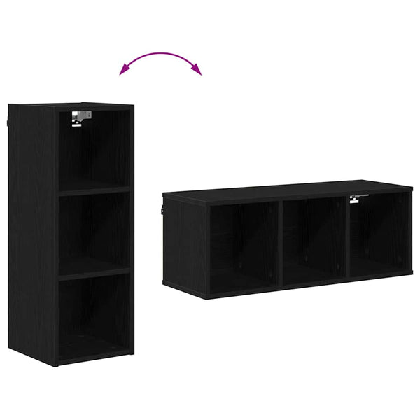 Hängeschrank Schwarz Eiche 30x80 cm