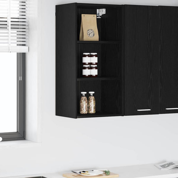 vidaXL Wall Cabinet Black Oak Look 40 x 29.5 x 80 cm