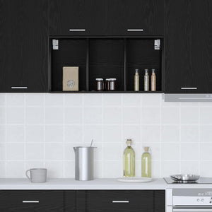vidaXL Wall Cabinet Black Oak Look 40 x 29.5 x 80 cm