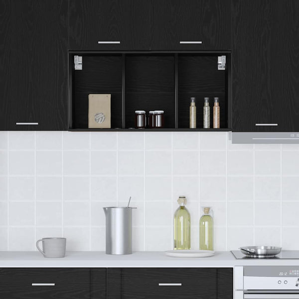 vidaXL Wall Cabinet Black Oak Look 40 x 29.5 x 80 cm