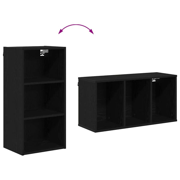 vidaXL Wall Cabinet Black Oak Look 40 x 29.5 x 80 cm