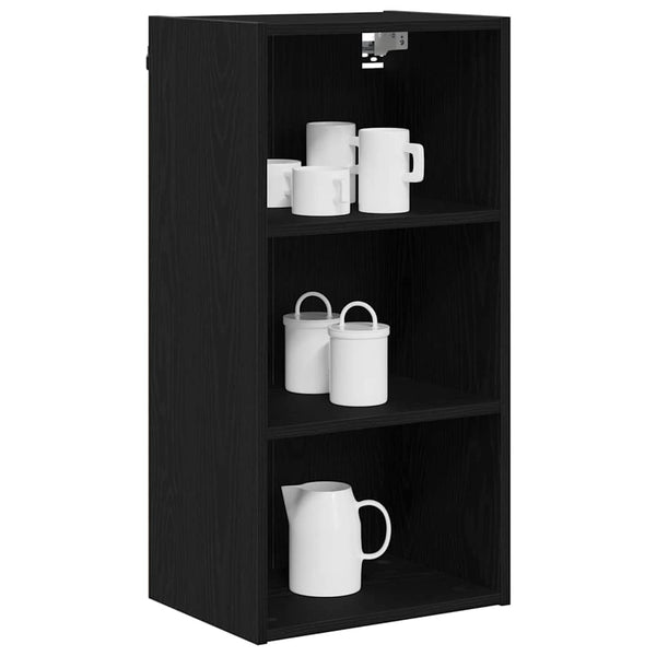 vidaXL Wall Cabinet Black Oak Look 40 x 29.5 x 80 cm