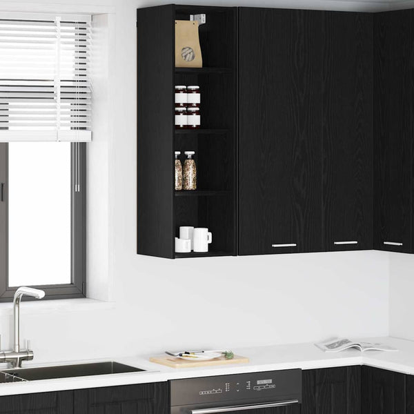 vidaXL Wall Cabinet Black Oak Look 30 x 29.5 x 100 cm