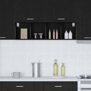 vidaXL Wall Cabinet Black Oak Look 30 x 29.5 x 100 cm