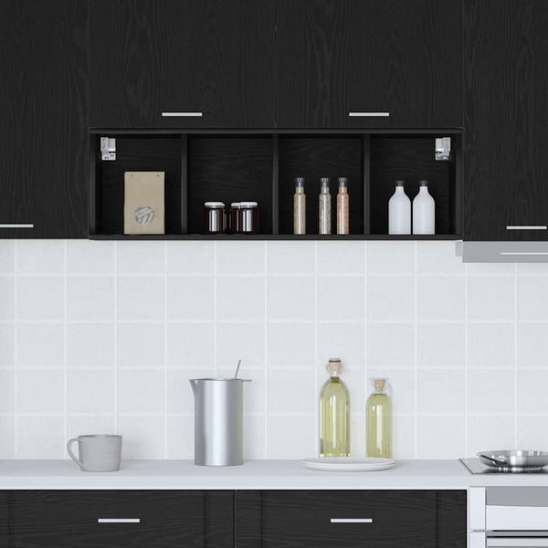 vidaXL Wall Cabinet Black Oak Look 30 x 29.5 x 100 cm