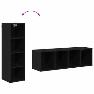 vidaXL Wall Cabinet Black Oak Look 30 x 29.5 x 100 cm
