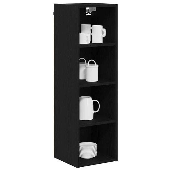 vidaXL Wall Cabinet Black Oak Look 30 x 29.5 x 100 cm