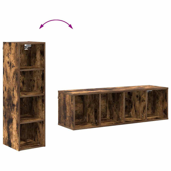 vidaXL Wall Cabinet Smoked Oak 30 x 29.5 x 100 cm Engineered Wood