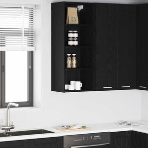 vidaXL Wall Cabinet Black Oak Look 40 x 29.5 x 100 cm