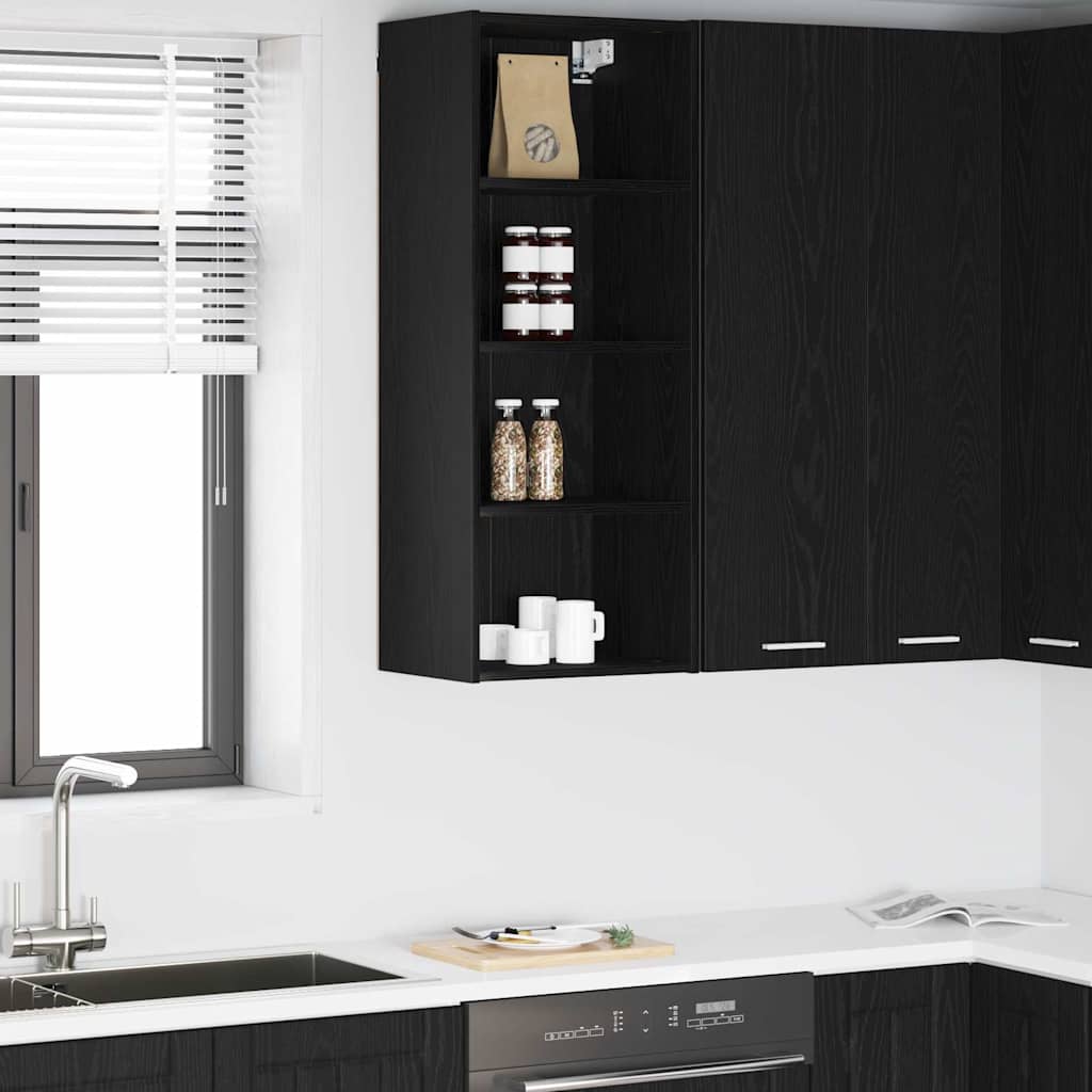 vidaXL Wall Cabinet Black Oak Look 40 x 29.5 x 100 cm