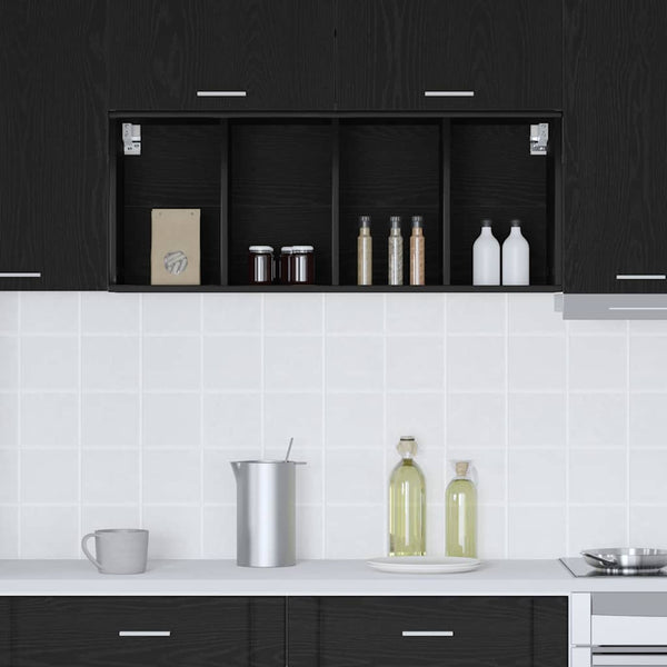 vidaXL Wall Cabinet Black Oak Look 40 x 29.5 x 100 cm