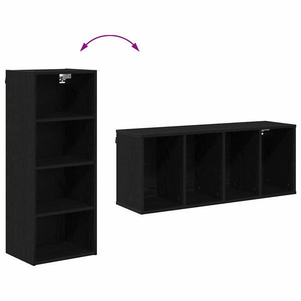 vidaXL Wall Cabinet Black Oak Look 40 x 29.5 x 100 cm