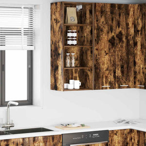 vidaXL Wall Cabinet Smoked Oak 40x29.5x100 cm Engineered Wood