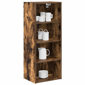 vidaXL Wall Cabinet Smoked Oak 40x29.5x100 cm Engineered Wood