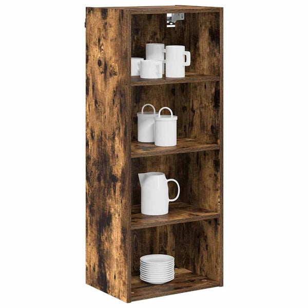 vidaXL Wall Cabinet Smoked Oak 40x29.5x100 cm Engineered Wood