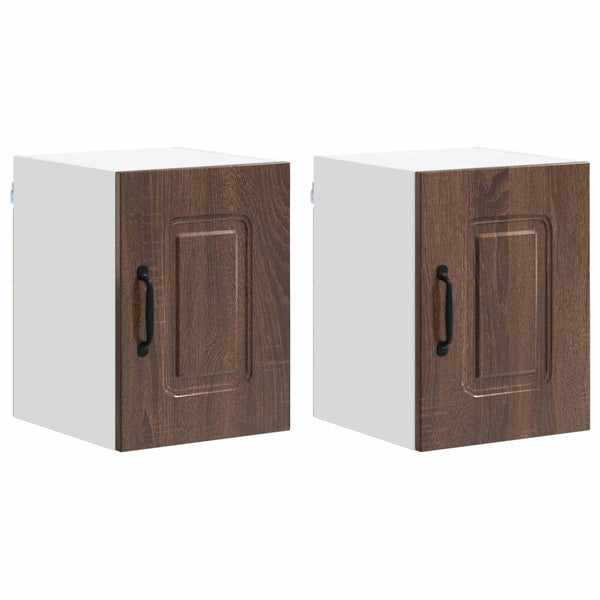 vidaXL Kitchen Cabinet Kalmar 2 pcs Brown Oak-Look 30 x 31 x 40 cm