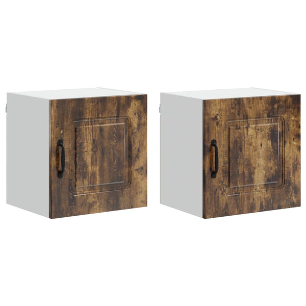 vidaXL Kitchen Cabinet Kalmar 2 pcs Smoked Oak 40 x 31 x 40 cm