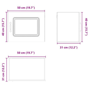 vidaXL Wall Cabinet Kalmar 2 pcs Sonoma Oak 50 x 31 x 40 cm