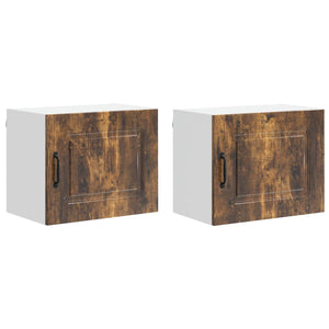 vidaXL Kitchen Cabinet Kalmar 2 pcs Smoked Oak 50 x 31 x 40 cm
