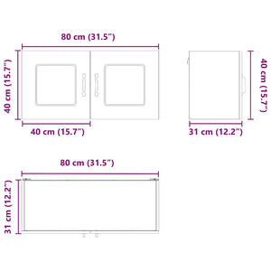 vidaXL Kitchen Wall Cabinet Kalmar Smoked Oak 80 x 31 x 40 cm
