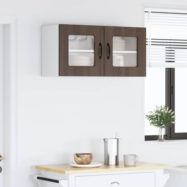 vidaXL Kitchen Wall Cabinet Kalmar Brown Oak Look 80 x 31 x 40 cm