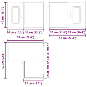 vidaXL Kitchen Cabinet Kalmar Smoked Oak 57 x 57 x 40 cm